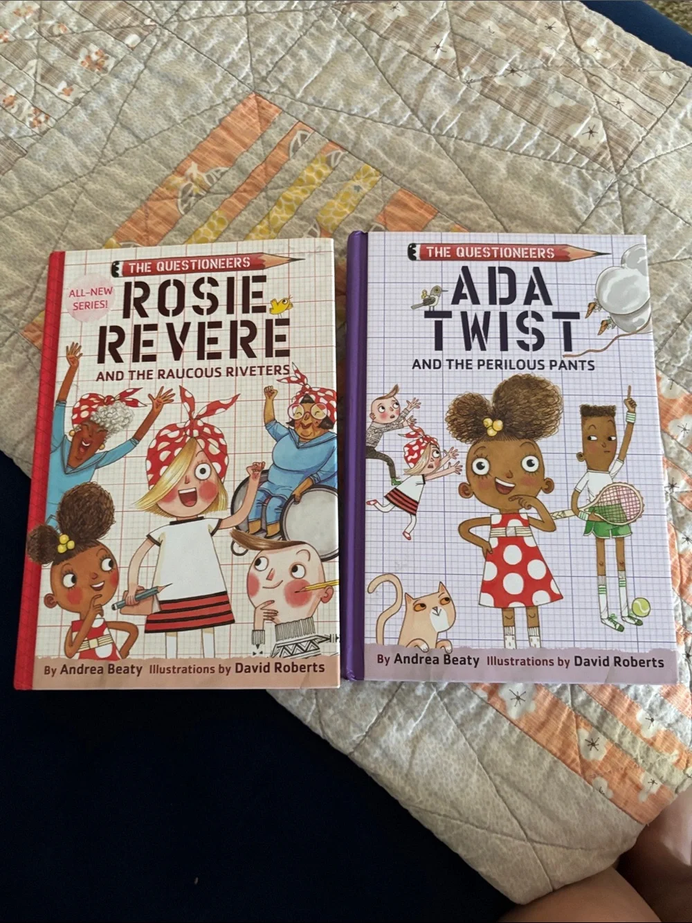 The Questioneers Rosie Revere & Ada Twist Kids Book Set - Red & Purple
